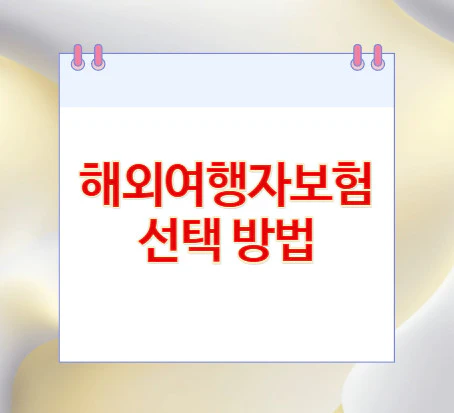 해외여행자보험-방법