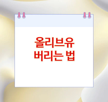 올리브유-버리는-법